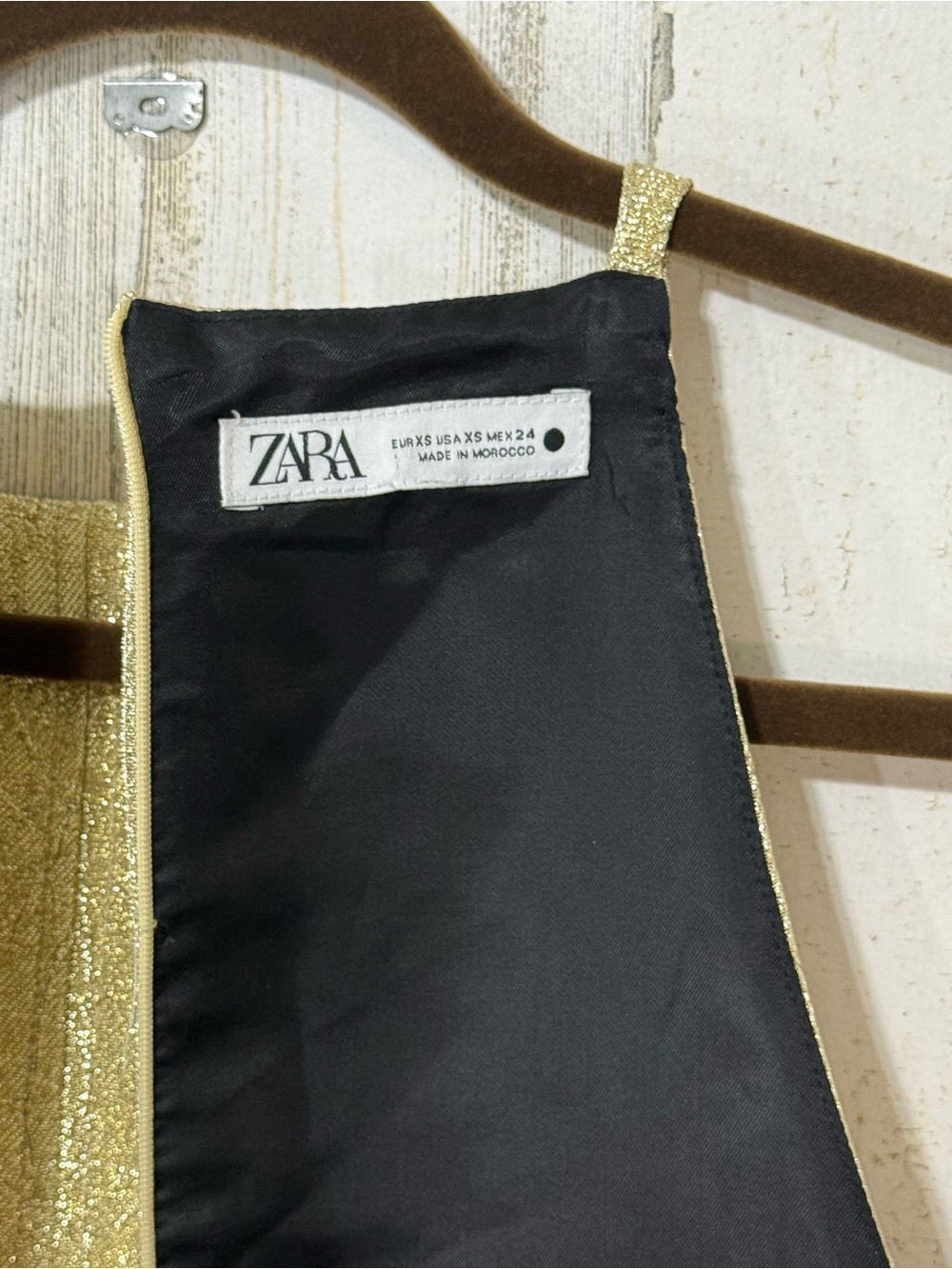 Zara Gold Metallic Sleeveless Mini Dress - Picture 3 of 14